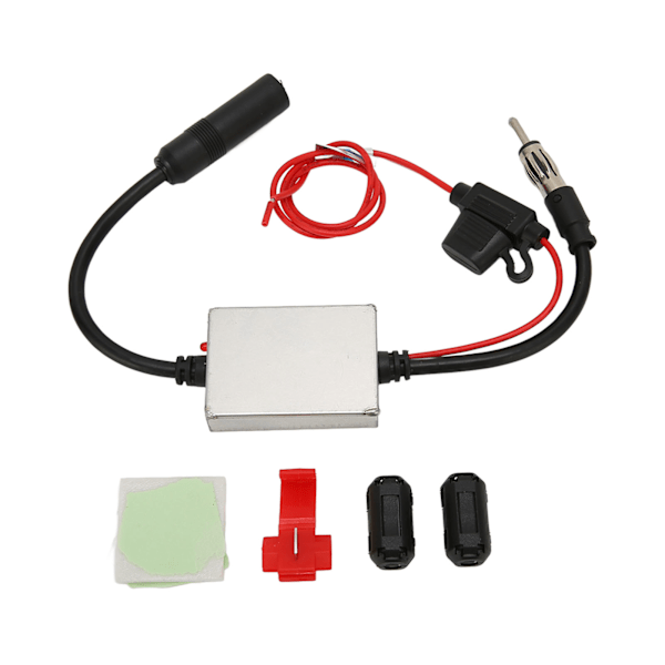 Bil Stereo FM Radio Antenne Signal Stabilisator med 12V Strøm DIN Plugg Kobling for Marine RV Lastebil SUV