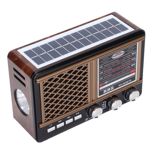 Emergency Weather Radio Batteridrevet Solar Multiband Radio med lommelygte til udendørs nødsituationer