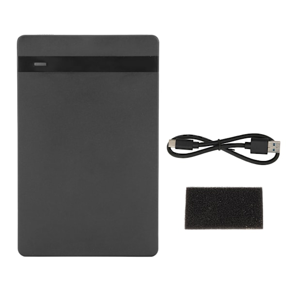 Type C Harddisk Kabinett 10Gbps Overføring 2TB Type C USB3.1 Harddisk Kabinett med LED-indikator for Laptop Svart