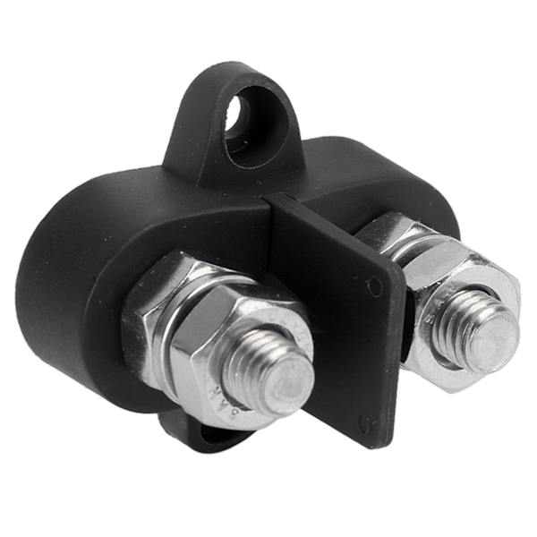 DC 48V Samleskinne Terminalblok 5/16in M8 Isolerede Dobbelte Positive Strømfordelingsforbindelsesbolte med Afstandsstykke Sort