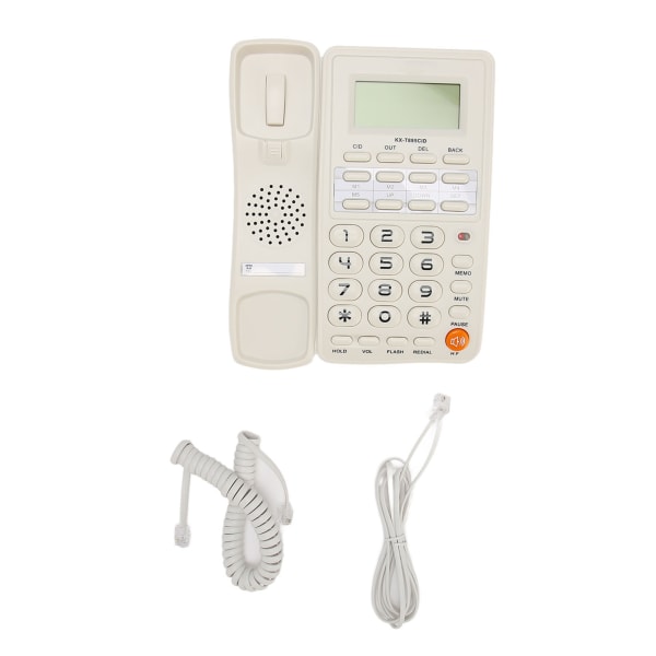 Sladdtelefon Fast telefon Stor knapp Trådbunden telefon för hushållskontor Hotell äldre Vit