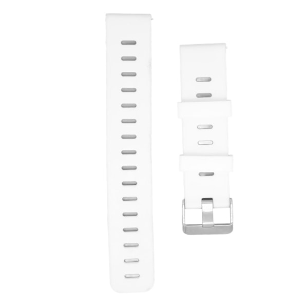 20mm Myk Silikonklokkebånd Armbånd Utbytting med Flatt Hode Luft Huller for Amazfit GTS 3 Hvit