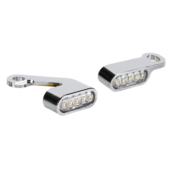 2 KPL Mini LED-kulmavalaisin Vilkkuvalo Korroosionkestävä Alumiiniseos Moottoripyörän Lisävaruste Hopeakuori Valkoinen Peili