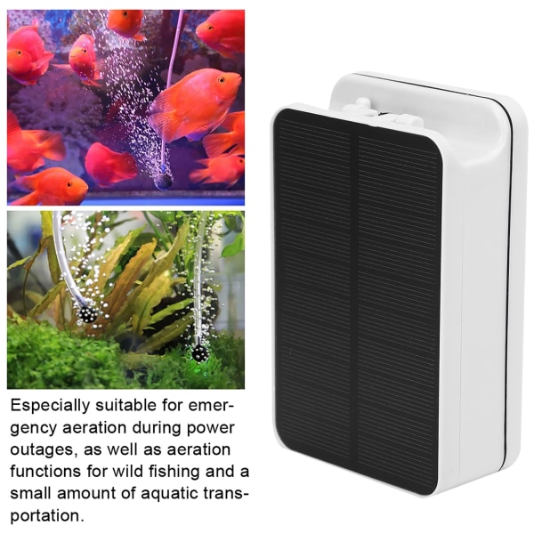 AP002 Solcelledrevet luftpumpe akvarier fiske tanker solenergi oksygenator lufter