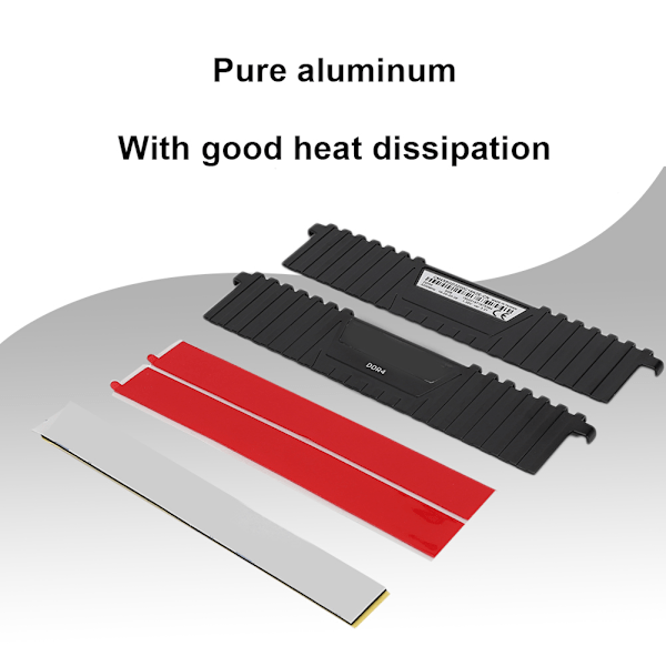 Stationær computer Hukommelse Køleplade - 2 stk, aluminium, til DDR/DDR2/DDR3/DDR4