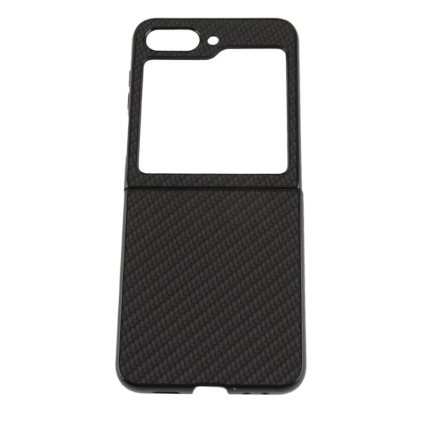 Flip Phone Case Stilig ABS Anti Fall Nøyaktighet Åpning Beskyttende Flip Phone Case for Z Flip 5 Carbon Fiber Black