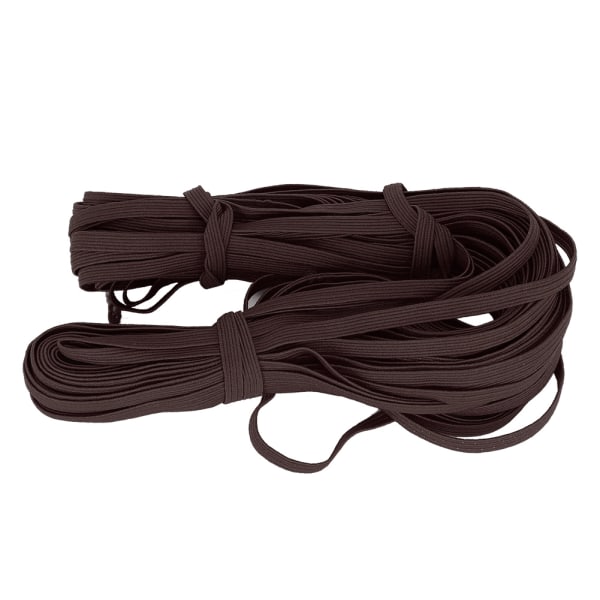 30 yards/rulle elastisk bånd fladt farverigt fleksibelt rebbånd Tøjtilbehør 6 mm Dybbrun