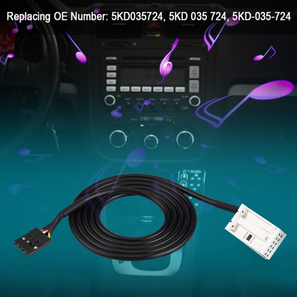 Bil USB Audio AUX Input Stik Switch Kabel til RCD310 Golf/GTI/R MK5 MK6 Jetta 5KD035724