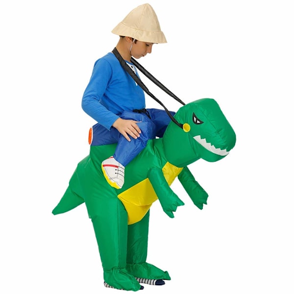 Dinosaur oppustelig dragt til sportspræstationer, ridning dinosaur kostume, Halloween kostume 100-120cm