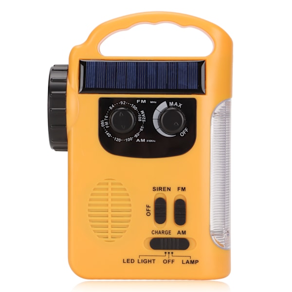 RD339 Solardriven Radio med Handvev Hög Ljusstyrka Stabil Multifunktionell FM AM Väderradio med LED-Ficklampa för Utomhusbruk