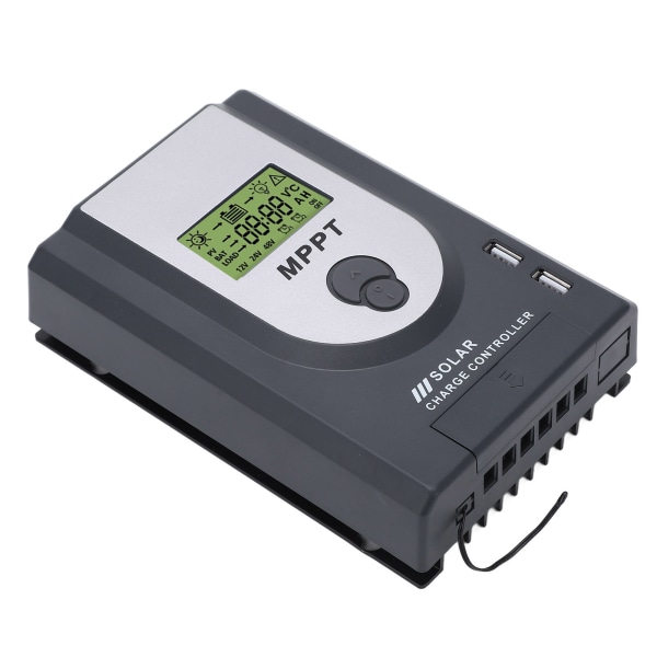 MPPT Solcelleladningsregulator 10A - Justerbare parametre, dobbelt USB-porte
