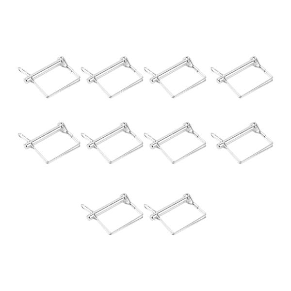 10 st 70 mm släpvagnskopplingsstift Silver Galvaniserat Järn Snabblåsande Kvadrat Säkerhet Tungt Låsningsstift För Gräsklippare