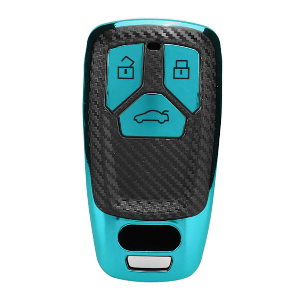 TPU Kolfiberstil Bil Smart Nyckelfodral Skydd Passar A4 B9 Q5 Q7 TT TTS 8S 2016 2017 Grön