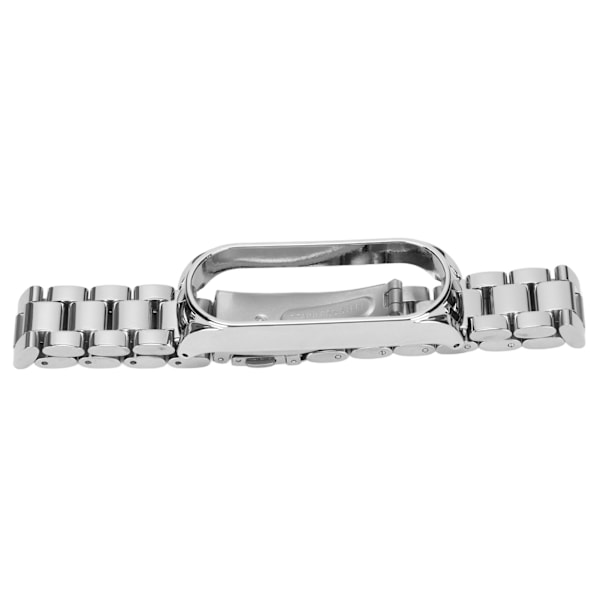 Smartklokke Armbåndsrem Rustfritt Stål Anti-Tap med Dobbel Lås Folding Spenne for Mi Band 6 Sølv