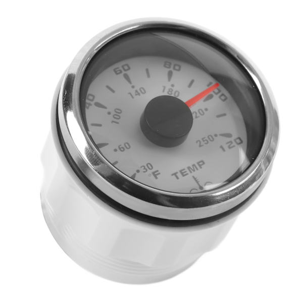 52mm Vattentemperaturmätare 7 Färger Bakgrundsbelysning IP67 Vattentät 1600‑22Ω Pekar Indikeringsmätare för Båtar Husbilar Vit