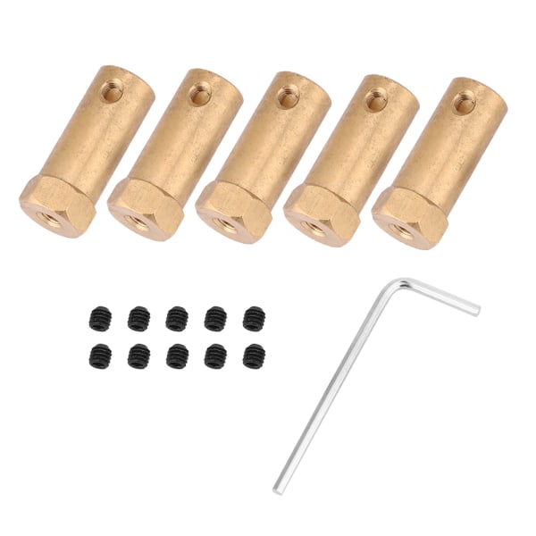 5Pcs 30mm Lengthen Coupling High Quality Hex Brass Motor Connector Accessories 6mm/7mm/8mm6mm