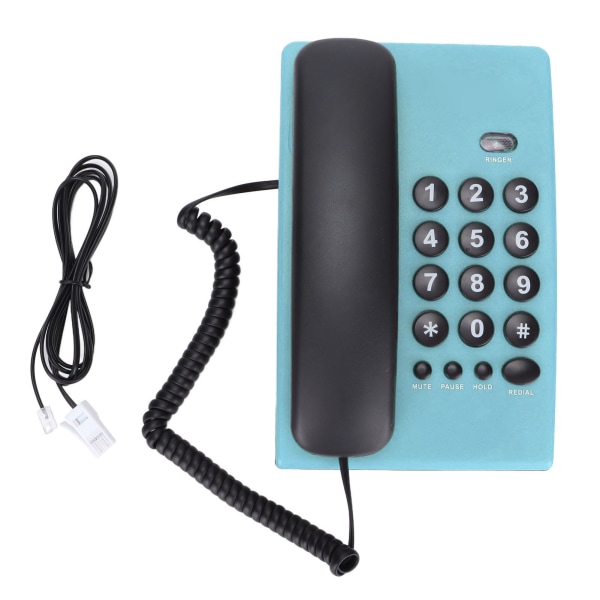 KXT504 Kablet telefon Kablet fasttelefon med mute-funksjon Dobbelt magnetisk håndsett for hjemmekontor (blå)