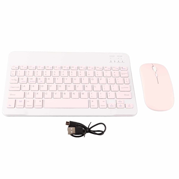 Ultratynd 10-tommer Bluetooth-tastatur-sæt med USB-opladning - Rosa