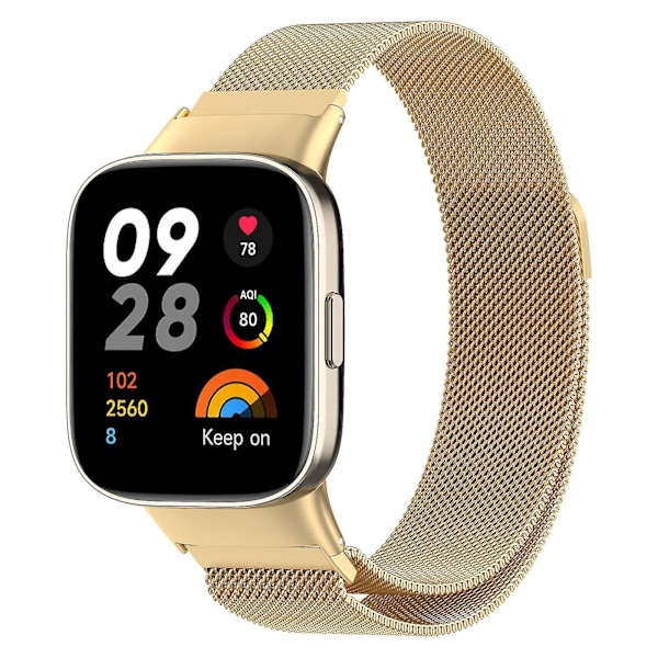 Xiaomi Redmi Watch 3/Mi Watch Lite 3 Milanese Metal Mesh Udskiftningsrem - Sort Guld