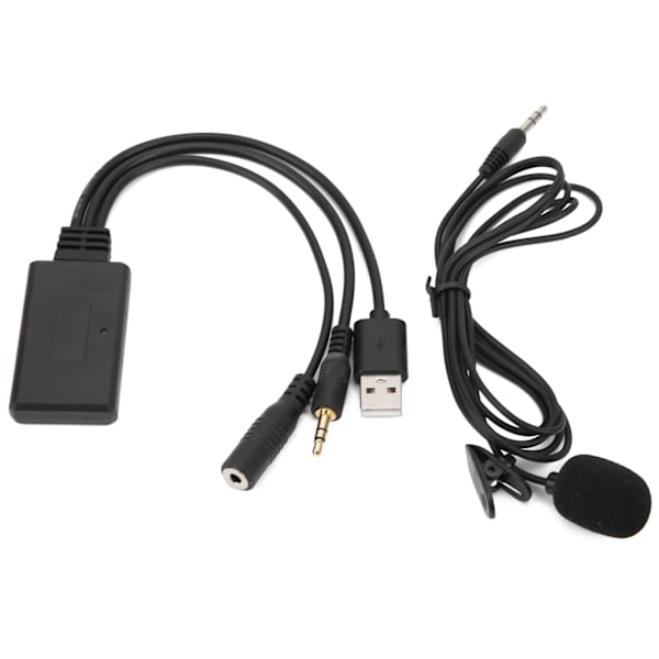Bluetooth 5.0 AUX Kabel Adapter med Mikrofon Håndfri Opkald Udskiftning til Ford Focus/Mondeo