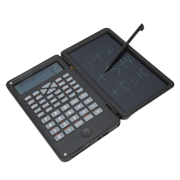 Kalkulator med notisblokk Bærbar 10-sifret LCD-skjerm Vitenskapelig kalkulator for skolekontormøter og Family Black