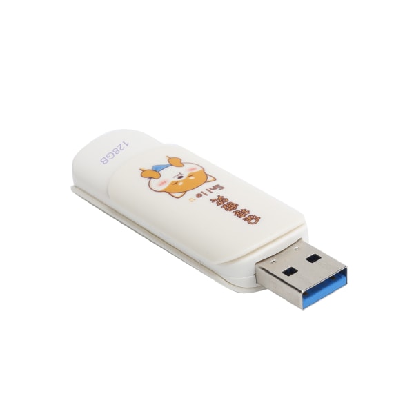U Disk Bærbar USB2.0 Flash Drive for Student Søt Datalagring Memory Stick-gave (Slide CoverKeep Smiling 128GB)