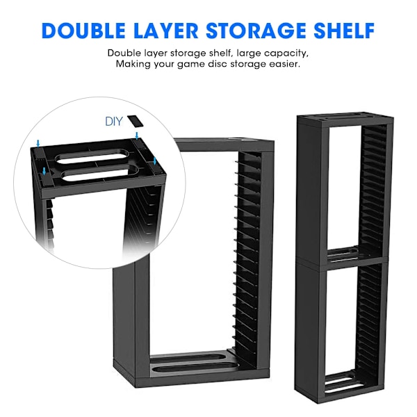 PS4 Slim Pro Double Layer Game Disc Storage Tower