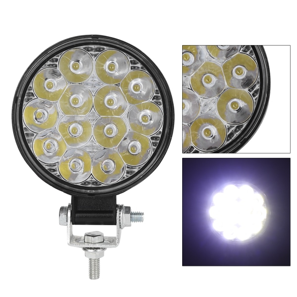 42W 14LED 6000K 2500LM Mini Rund Arbetslampa Bil Modifierad Extra Strålkastare LampSvart