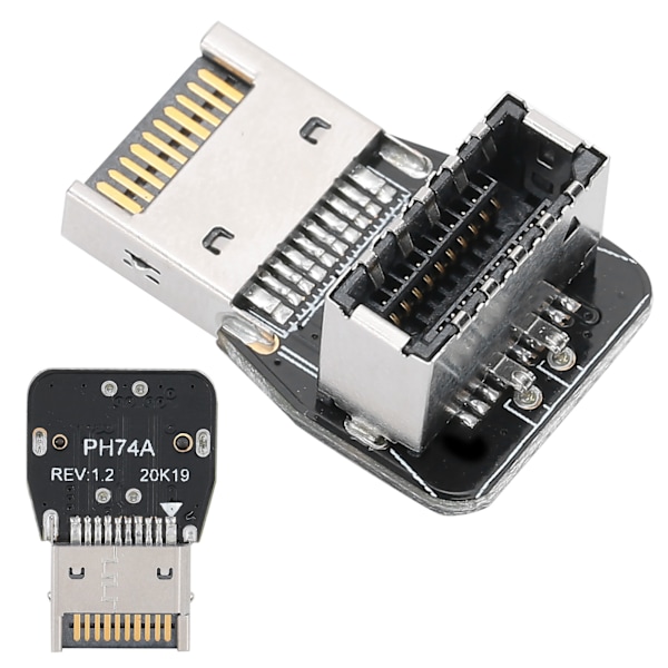 Front USB3.1 10G 90 graders styrbågsadapter Header til PC-bundkort