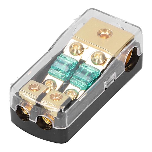 1 ind 2 ud 0/4 AWG til 4/8 AWG lydstrømsikringsholderboks med gennemsigtigt dæksel til bil lastbilbåd RV
