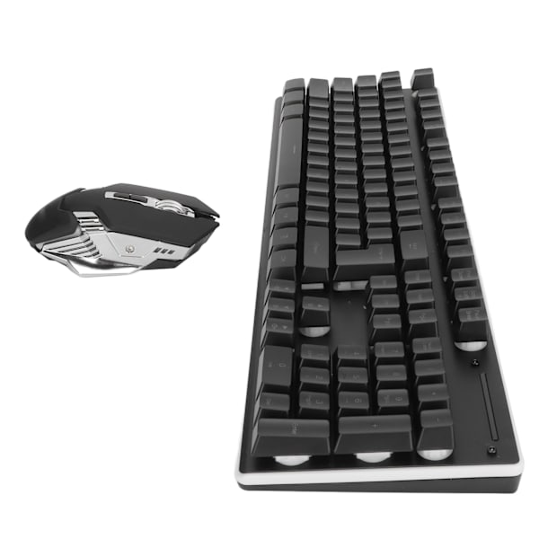RGB Tangentbord Mus Combo LED Bakgrundsbelyst Uppladdningsbart 2000mAh Batteri 7D 3200DPI Möss Trådlöst Tangentbord Mus Set för PC Gamer