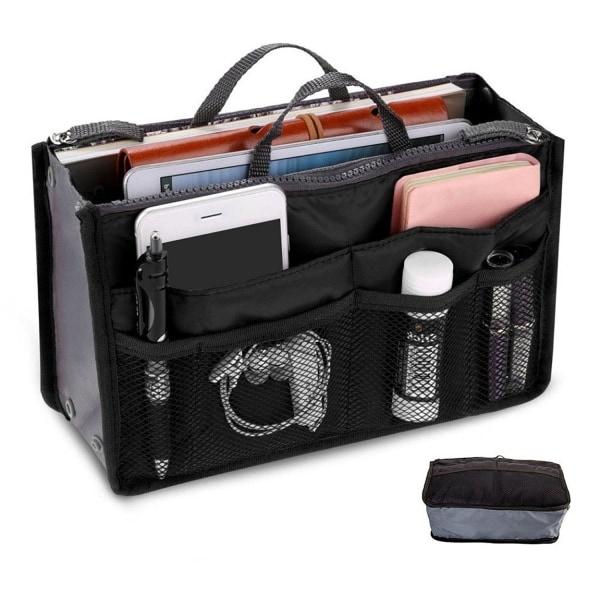 Bag in Bag Väskinsats innerväska svart 28cm * 18cm * 3-10cmPraktiska godsaker