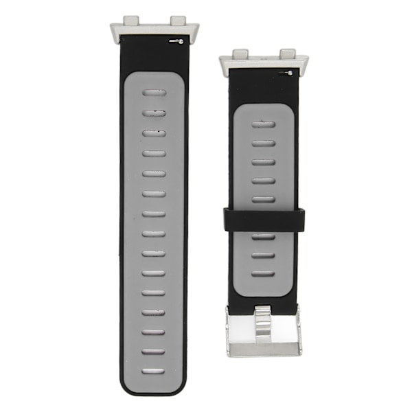 Urheilukellohihna Pehmeä Silikoniranneke Hengittävä Ranneke Oppo Watch 2 46mm (Musta Harmaa)