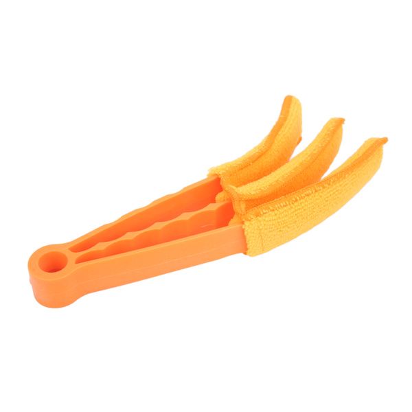 Bil Luftventil Støvkost Multifunktionel Rengøring Mikrofiber Klud Værktøj til Vindue Blade Persienner Lukker Ventilator Orange