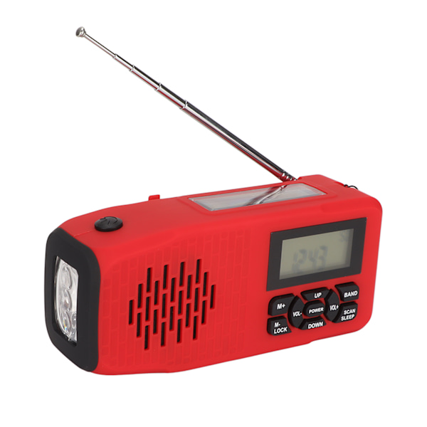 XSY098D Aurinkovoimalla toimiva käsikampi-radio IPX3 Vedenkestävä AM/FM/NOAA Säävaroitusratiolla SOS-hälytyksellä Varavalo Kuulokeliitäntä