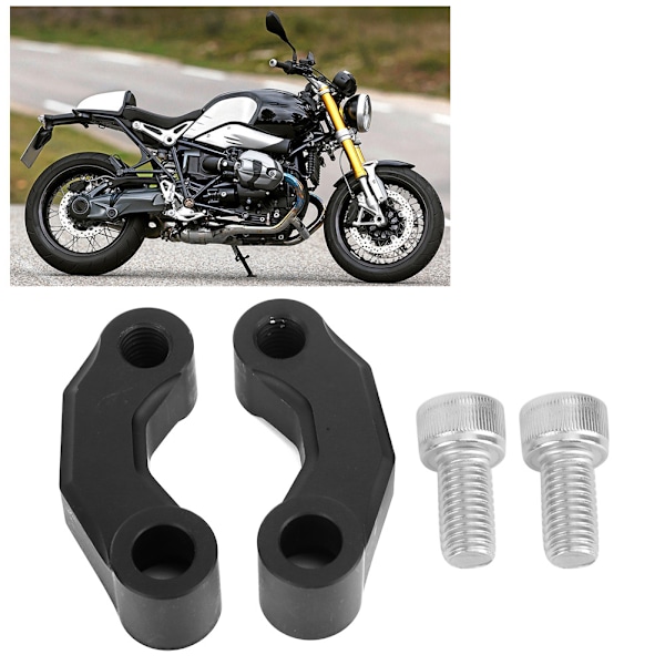 2 stk. Motorcykel Bakspejl Forlængerbeslag Adapter Passer til R 1200GS LC 2013-2018 Sort