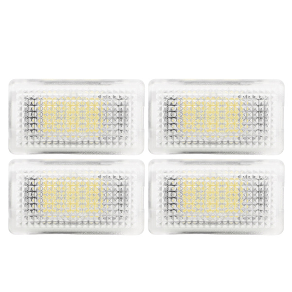 4 st LED-lampor för interiör Bagage Frunk Dörr Pöl Fotutrymme Lampa Kit Ersättning för Tesla Model 3 Y S X Vit