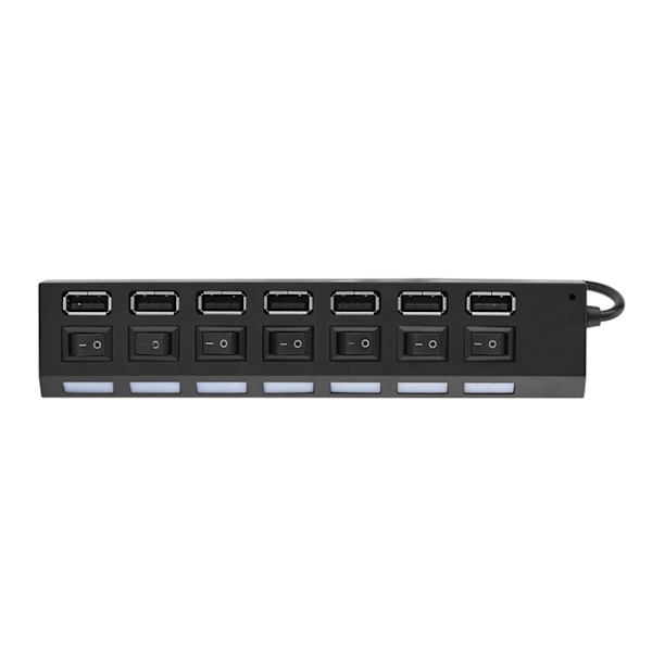 7-ports USB-hub - 480 Mbps høy hastighet, Plug & Play for mus/skriver/skanner