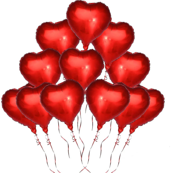 18" hjerteformede folieballonger Bursdagsfestdekorasjoner 8 stykker