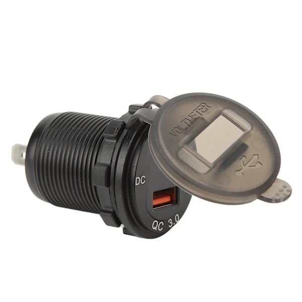 USB Billaddare Adapter QCPD Snabbladdning 12‑24V Vattentät Spänningsdisplay Universal för Motorcyklar Båtar