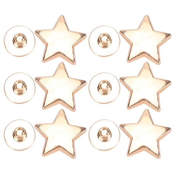 50 sæt Stjerneformet nitte 12MM fladskrue tøj tilbehør Anti&#8209;korrosionszinklegering (guld)