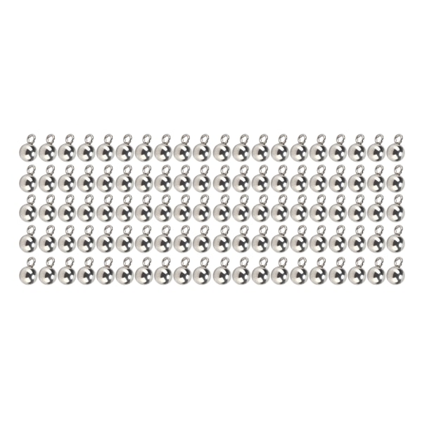 100 stk runde perler rustfrit stål vakuumbelægning 5 mm spredte perler med splitring til gør-det-selv-smykketilbehør