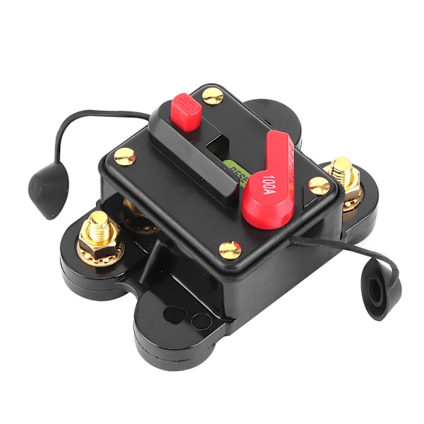 12V-24V DC Strømafbryder Auto Bil Marine Båd Cykel Stereo Audio Sikring Inverter med Manuel Reset med Vandtæt Dæksel 100A