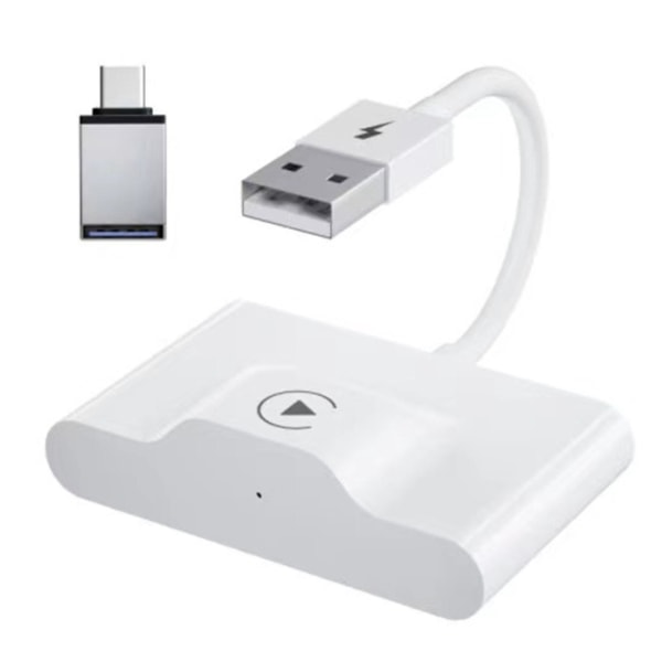 Kabelansluten till trådlös CarPlay-adapter USB gränssnitt Plug and Play Bekväm Carplay Dongle Box för IPhone konkav yta