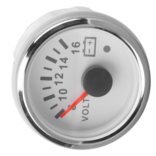 52MM Båd Voltmeter DC9 til 32V Pointer Spændingsmåler med Farverig Baggrundsbelysning til RV'er Yachts Fiskebåde Skibe Hvid Plade Sølv Cover