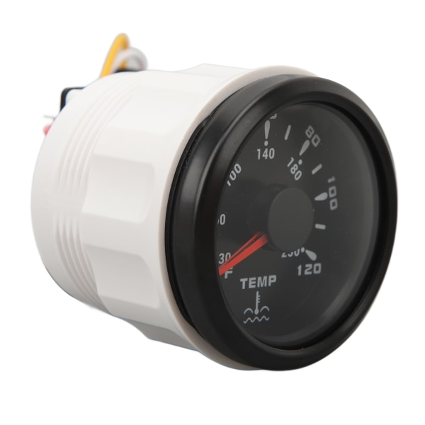 Veden lämpötilamittari DC9‑32V Musta kellotaulu Kehys Celsius Fahrenheit 52MM Veden lämpötilamittari taustavalolla veneisiin