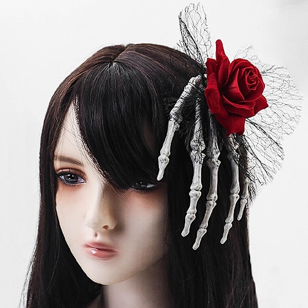 Halloween skull hand headdress gothic costume props