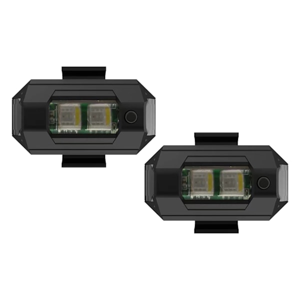 2 st USB-laddningsbara LED-blinkande motorcykelvarningsljus, universella, lätta, hög synlighet för motorcykel