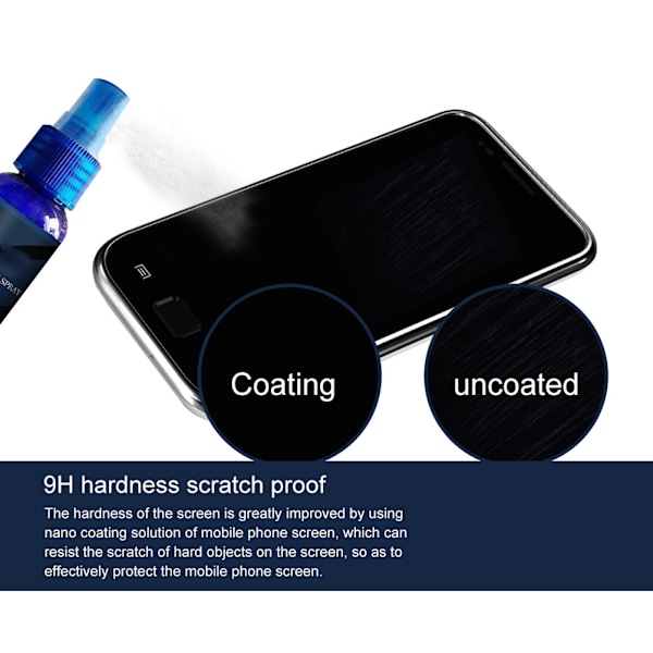 Anti-scratch 9H hårdhet Nano Liquid Coating Spray för mobiltelefonskärm