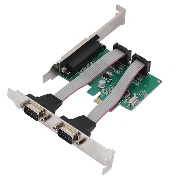 PCI-E til 2 serielle kort + 1 parallellportkort - Desktop PCI-utvidelseskort